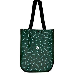 LULULEMON ATHLETICA Reusable Shopping Tote bag Dark Green White Logo Like new